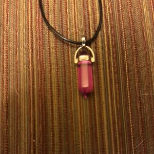 Elegant Pink Crystal Pendant Necklace